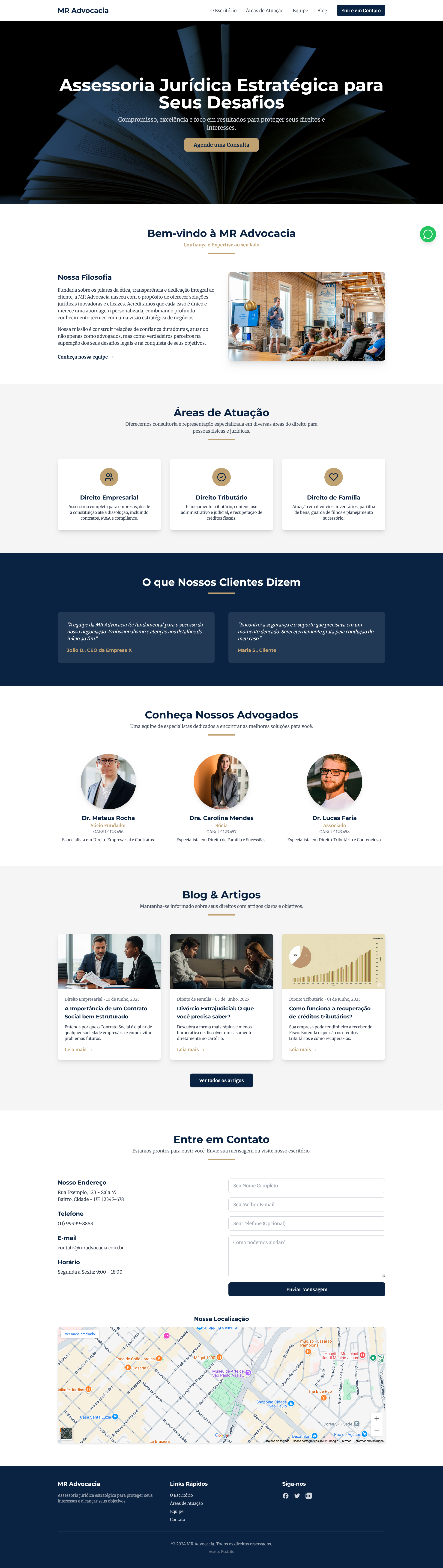 Screenshot longo do site